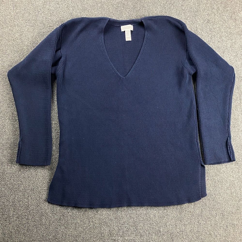 Vintage Lands' End Sweater Women's Large Blue‎ 14-16 Regular Heavyweight USA
